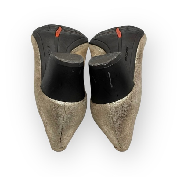 Rockport 𖤐 Walkability Leather Comfort Heeled Pumps 𖤐 Metallic Gold 𖤐 36 5.5M - Picture 10 of 15